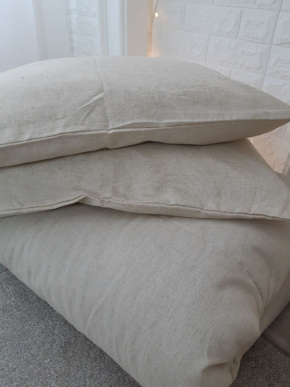 Hemp blanket and two hemp pillows