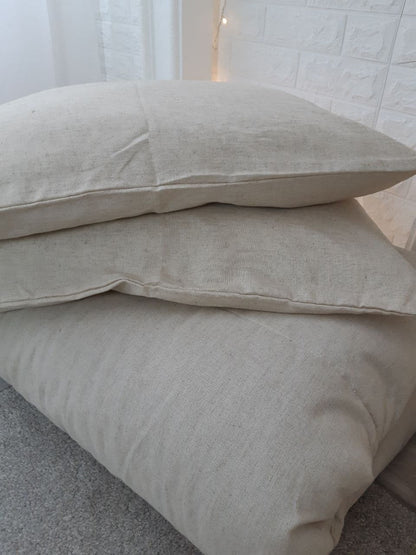 Hemp blanket and two hemp pillows