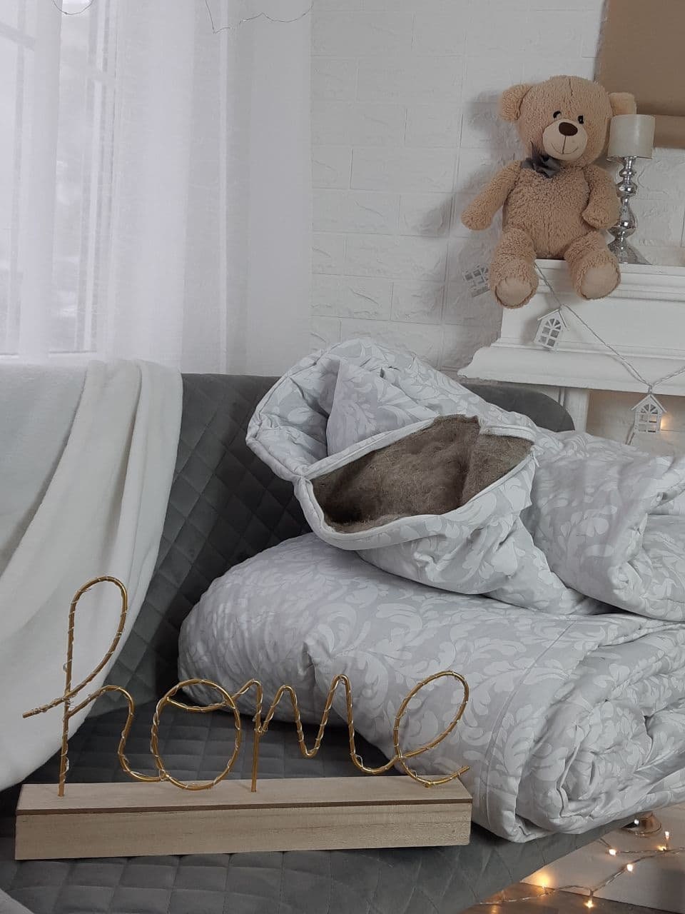 Hemp bedding set: blanket and two pillows, hemp fiber inside this bedding