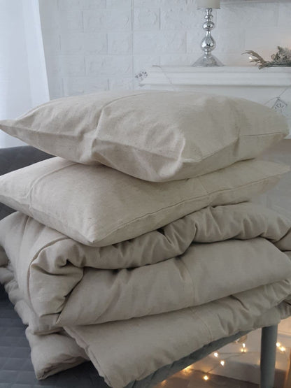 Hemp blanket and two hemp pillows