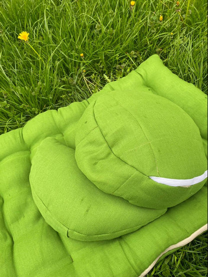 Hemp meditation set - yoga mat, yoga cushion and zafu with buckwheat husk