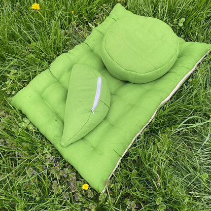 Hemp meditation set - yoga mat, yoga cushion and zafu with buckwheat husk