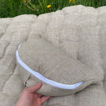 Hemp meditation set of 2 pieces, Buckwheat husk inside