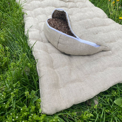 Hemp meditation set of 2 pieces, Buckwheat husk inside