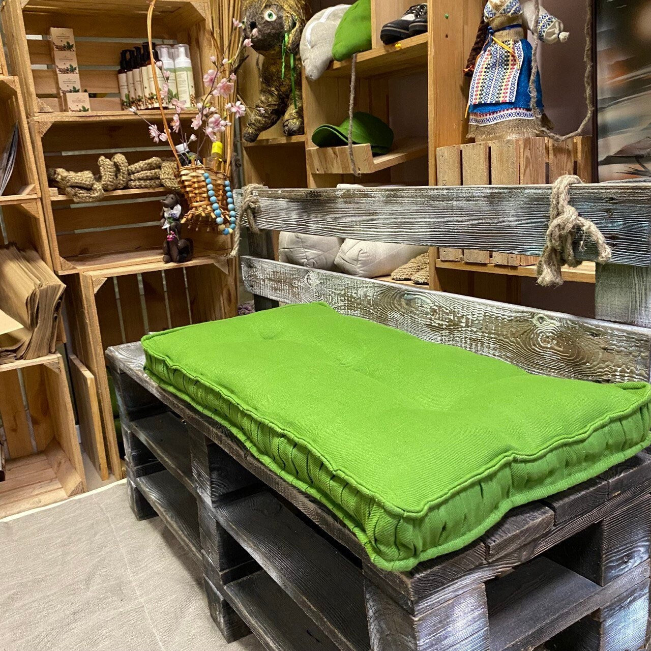 Hemp Bench Cushion with Natural Hemp Filler