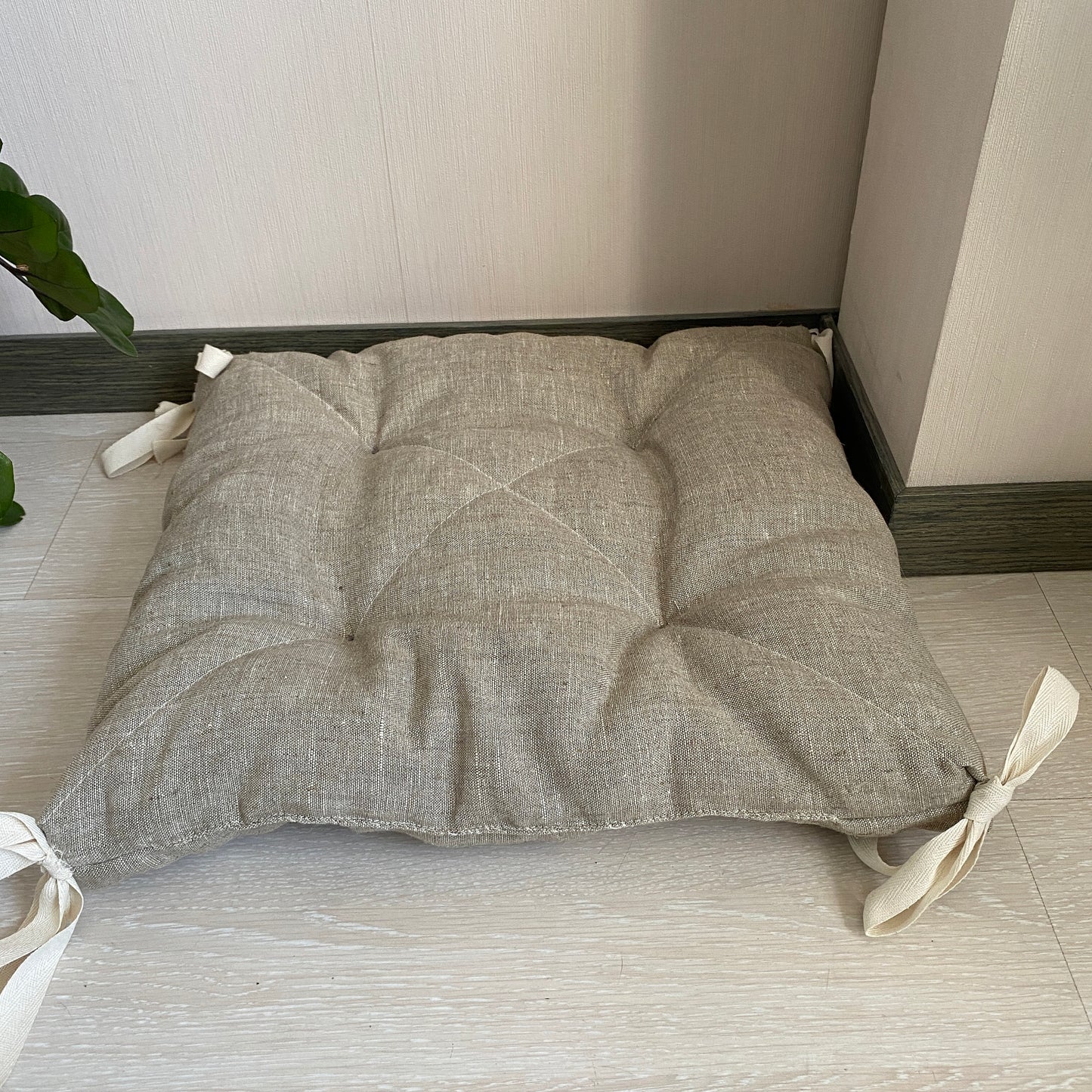 Pet bed made of hemp, Gray hemp pillow for cats