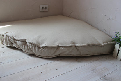 Hemp corner cushion with hemp filler, Corner floor pillow