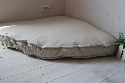 Hemp corner cushion with hemp filler, Corner floor pillow