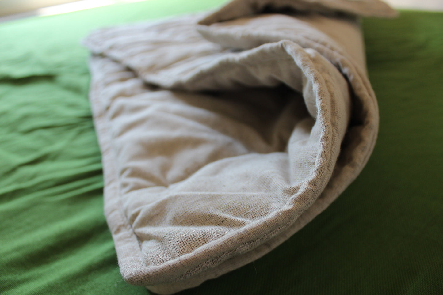 Hemp quilted blanket with stripes