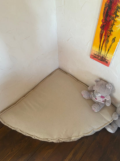 Hemp corner cushion with hemp filler, Corner floor pillow