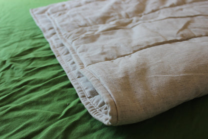 Hemp quilted blanket with stripes