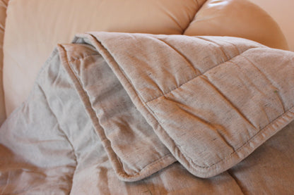 Hemp quilted blanket with stripes