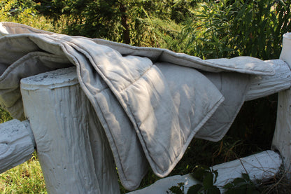 Hemp quilted blanket with stripes