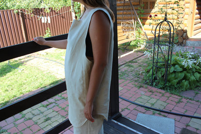 Hemp shirt for lady, Sleeveless shirt