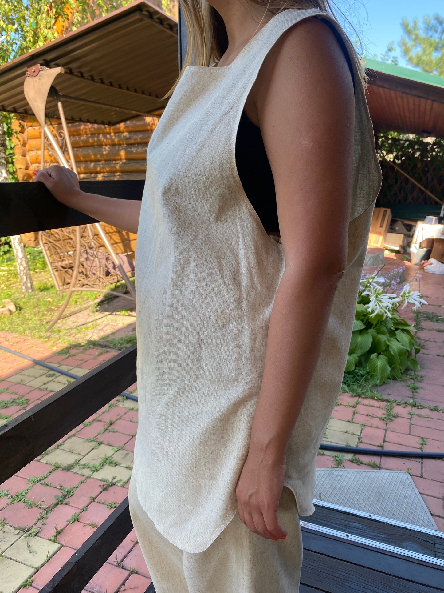 Hemp shirt for lady, Sleeveless shirt