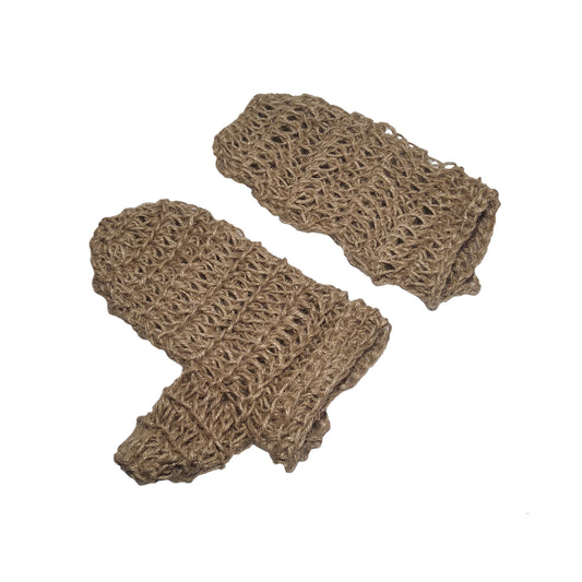 Hemp Exfoliating Glove Mitt - Body Scrubber Best Dead Skin Remover for Body Exfoliator Glove - Set of 2 - Glove Spa and Body Scrub