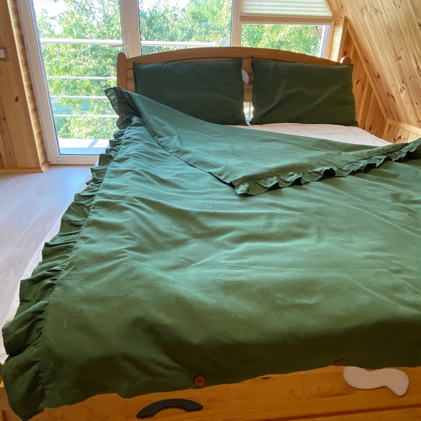 Ruffle Hemp DUVET COVER - Hemp duvet cover,king,twin,full,Queen