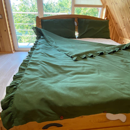 Ruffle Hemp DUVET COVER - Hemp duvet cover,king,twin,full,Queen