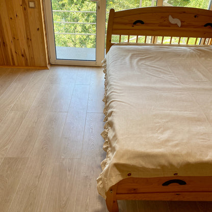 Ruffle Hemp DUVET COVER - Hemp duvet cover,king,twin,full,Queen -  Natural color