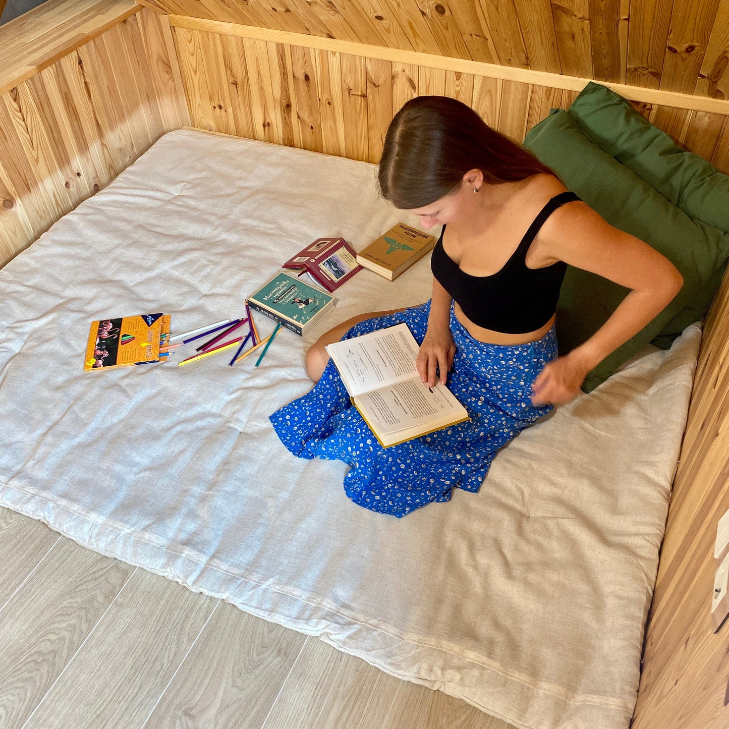 Hemp reading mat, play mat