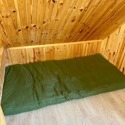 Green hemp floor cushion with hemp filler