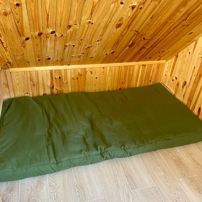 Green hemp floor cushion with hemp filler