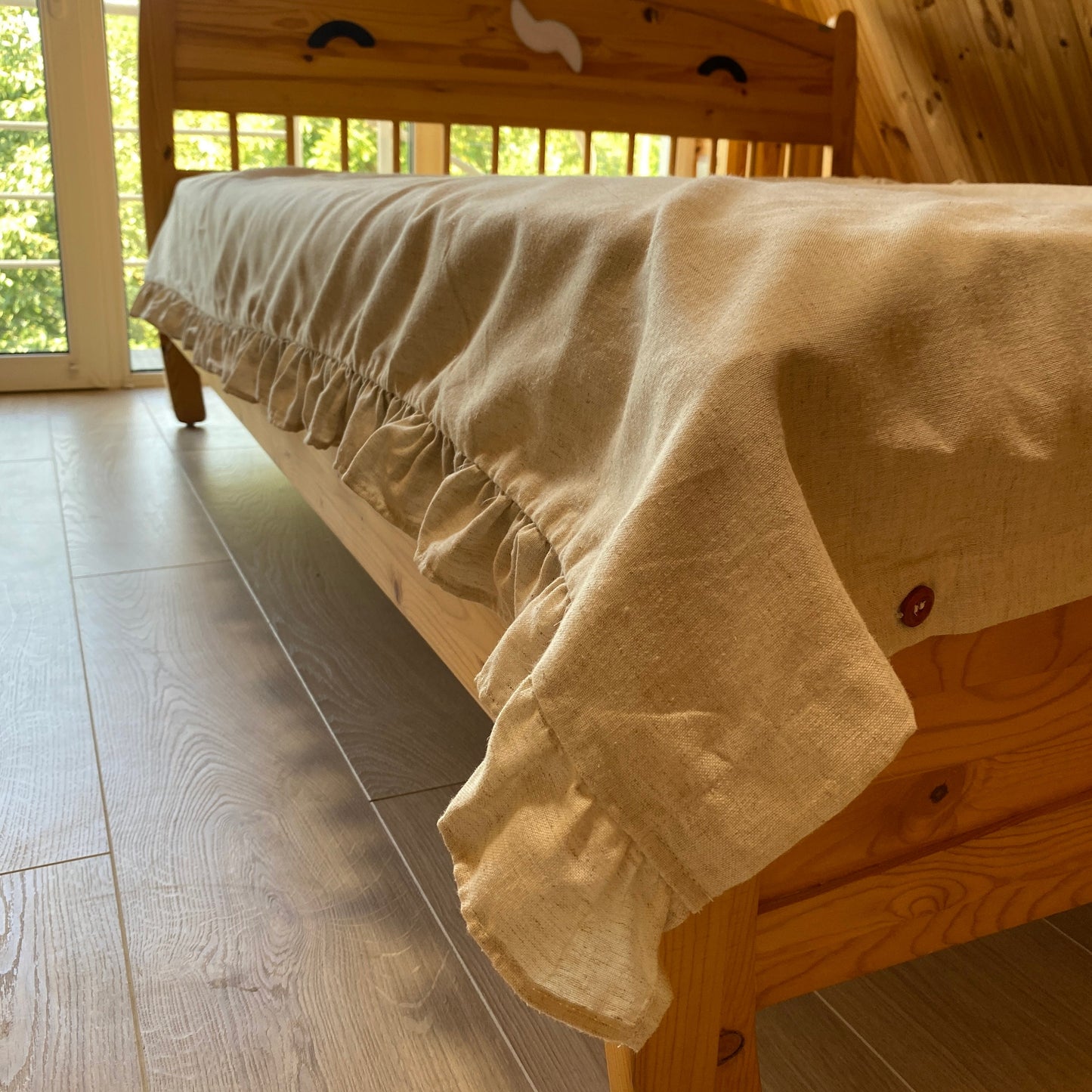 Ruffle Hemp DUVET COVER - Hemp duvet cover,king,twin,full,Queen -  Natural color