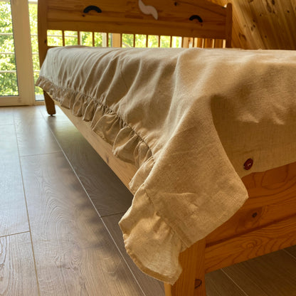 Ruffle Hemp DUVET COVER - Hemp duvet cover,king,twin,full,Queen -  Natural color