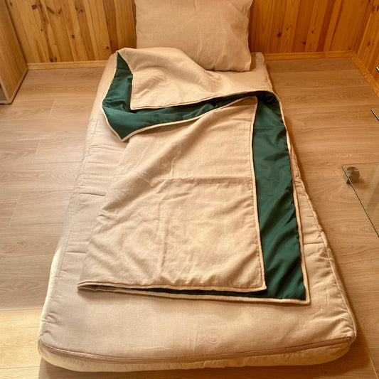Hemp throw blanket Green