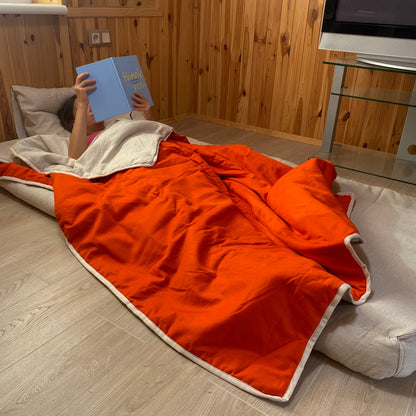 Hemp throw blanket Orange
