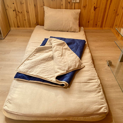 Hemp throw blanket Blue