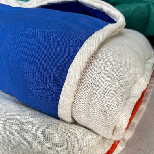 Hemp throw blanket Blue