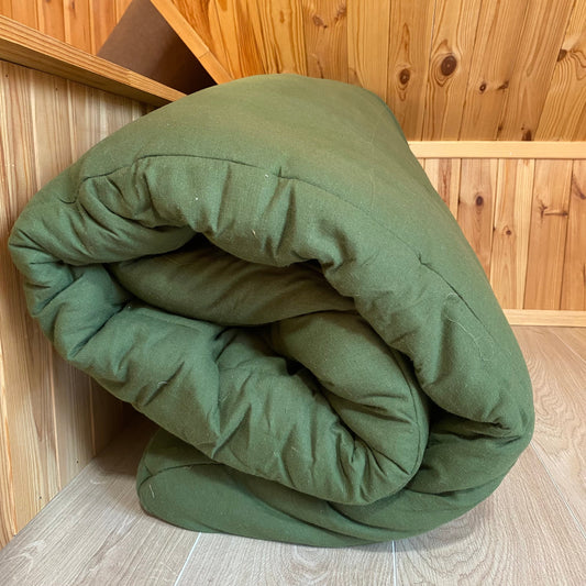 Green hemp floor cushion cover