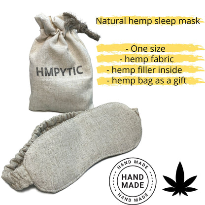 Hemp Sleep Mask-Eye Mask for Sleeping, Sleeping Mask Blocking Out Light Perfectly for Women and Men