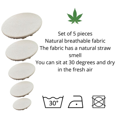 Hemp bowl covers/Bowl Dish Cover Set of 5 reusable washable, breathable organic hemp food cover