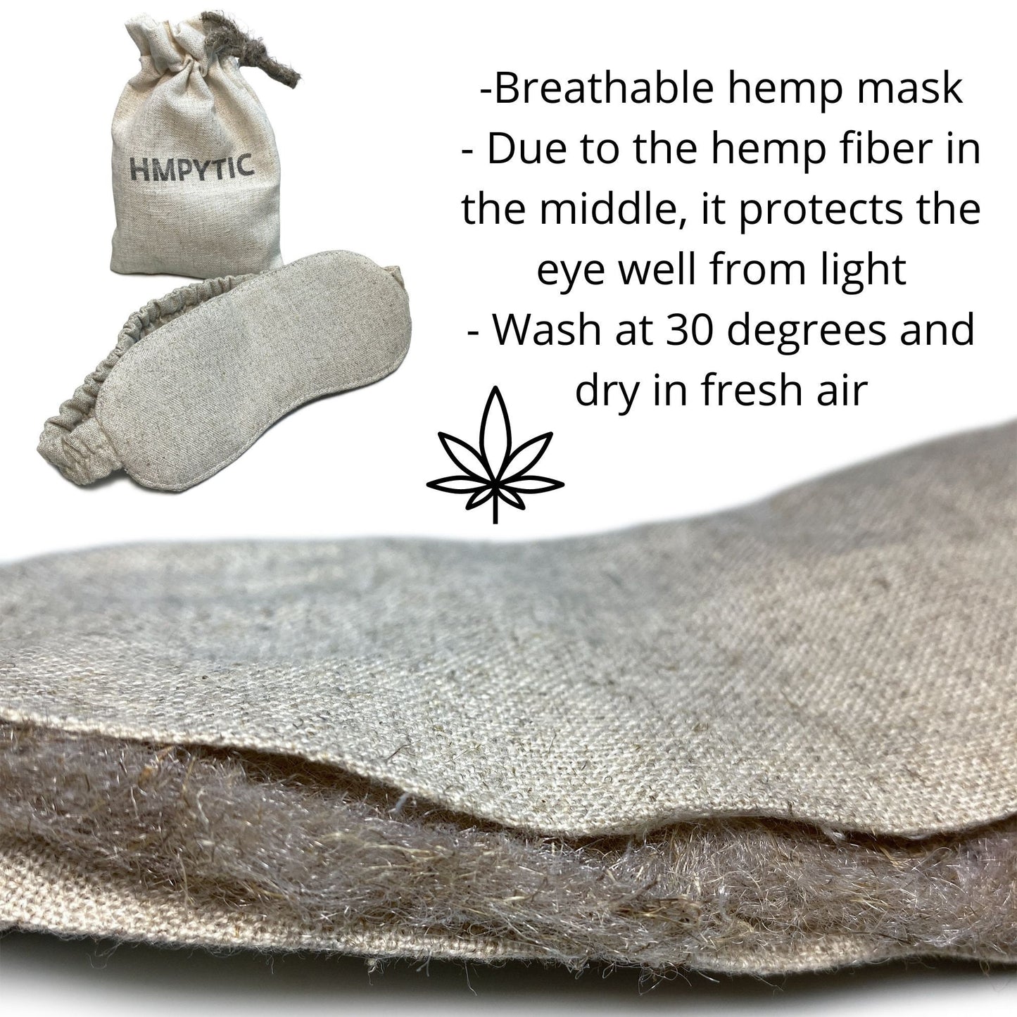 Hemp Sleep Mask-Eye Mask for Sleeping, Sleeping Mask Blocking Out Light Perfectly for Women and Men