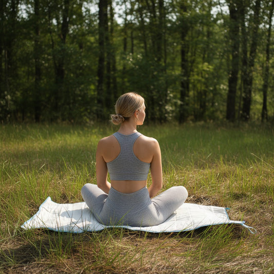 Natural Hemp Yoga Mat with Elastic Straps