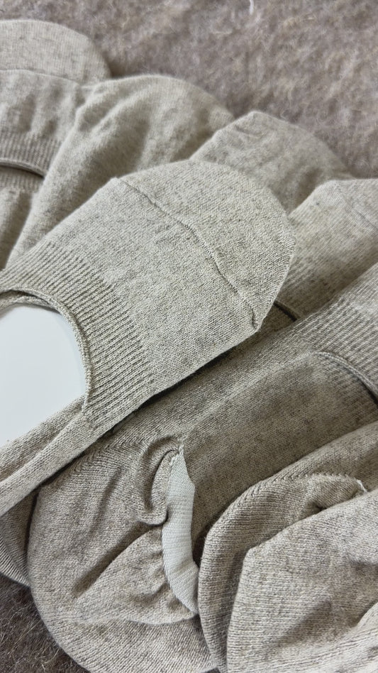 Linen No-Show Socks (Linen Blend) — Natural Gray