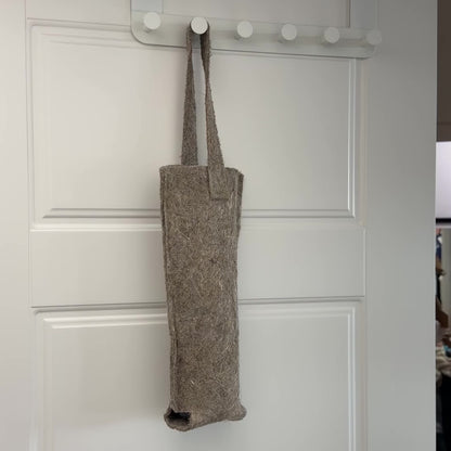 Hemp Fiber Wine Bottle Bag – Reusable Felt Bottle Tote with Handle