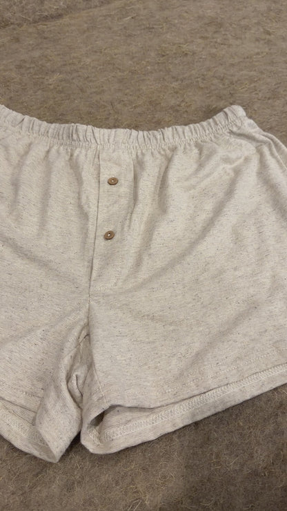 Men’s Hemp Knit Boxer Shorts with Elastic Waist and Button Fly