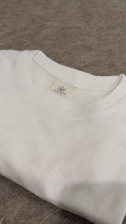 Women’s Milk White Hemp Cotton Oversized T-Shirt
