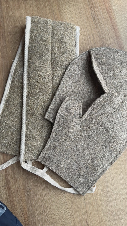 Hemp Sauna Set – 3-Piece Natural Bath & Sauna Set